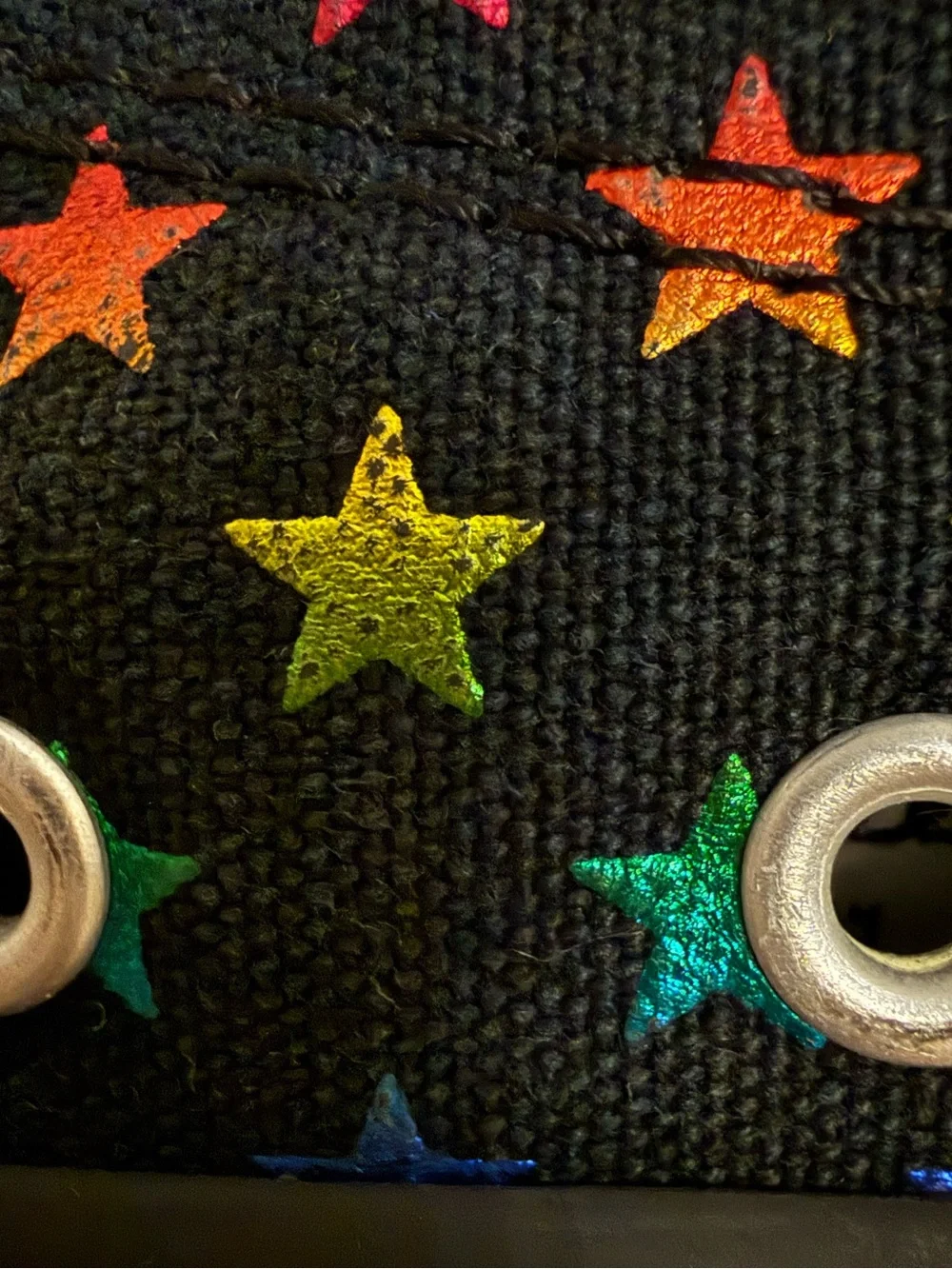 Converse Chuck Taylor All Star Ox Foil Star Print Sneakers Girls size 4 - EUC